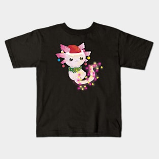 christmas santa axolotl Kids T-Shirt